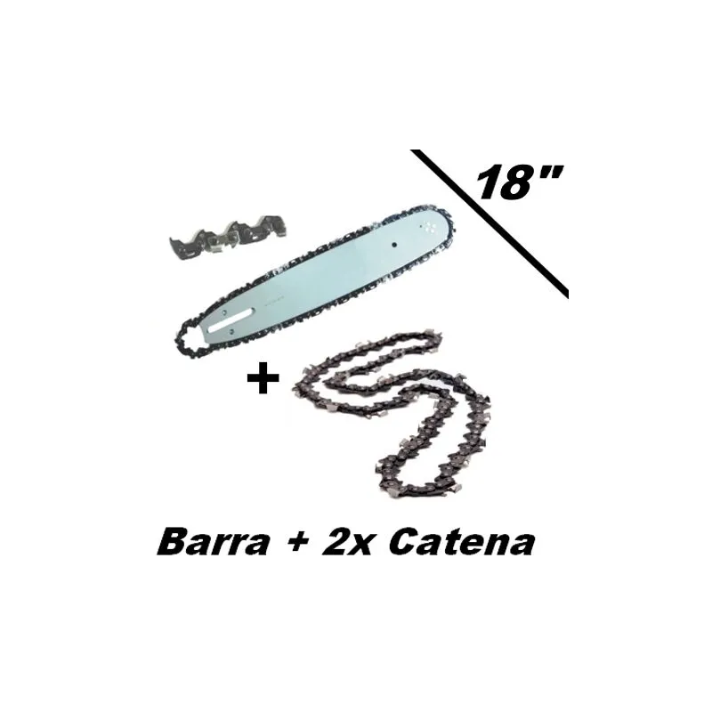 Lama/Barra con doppia catena/2x Catena/Catena di riserva per motosega/elettrosega 45cm