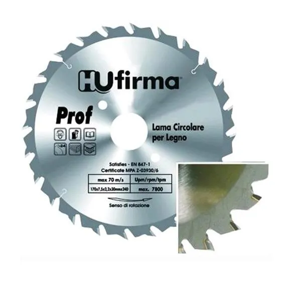 Lama Circolare Hu-firma Legno 60 Denti Widia F30/25-250