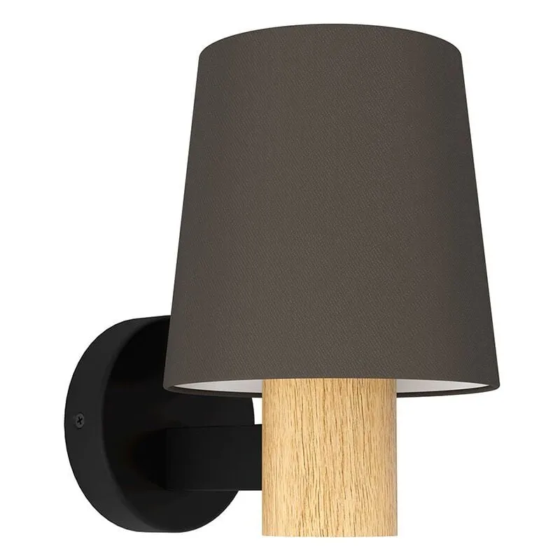 Eglo - Applique Moderna Edale 1 Luce Metallo Nero e Marrone