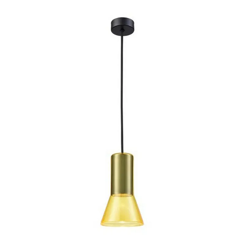 Perama Dome Lampada a Sospensione a Soffitto Vetro 1x GU10 Giallo