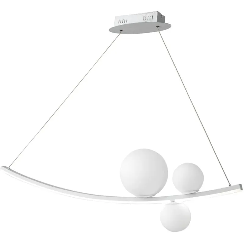 Lampada a sospensione altalena led in metallo 120 cm verniciato bianco