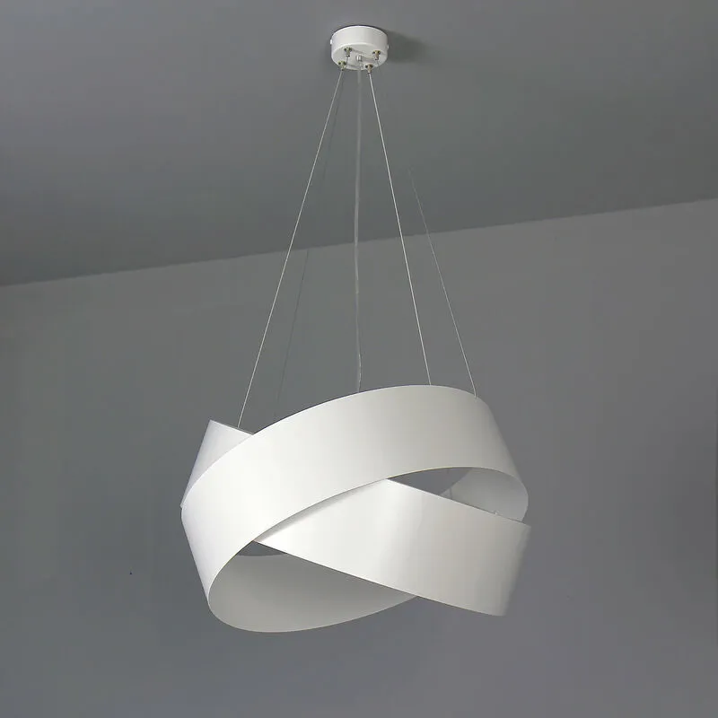 Licht-erlebnisse - Lampada a sospensione Design in metallo bianco Altezza regolabile - Bianco, cromo