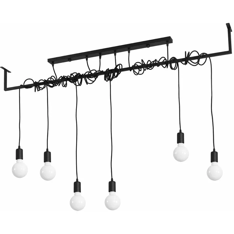 Etc-shop - Lampada a sospensione regolabile in altezza nera Lampada a sospensione a fascio di lampade lampada a sospensione per sala da pranzo nera,