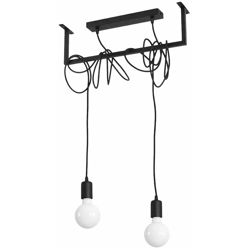 Etc-shop - Lampada a sospensione regolabile in altezza nera Lampada a sospensione lampade a fascio luminoso sala da pranzo Lampada a sospensione