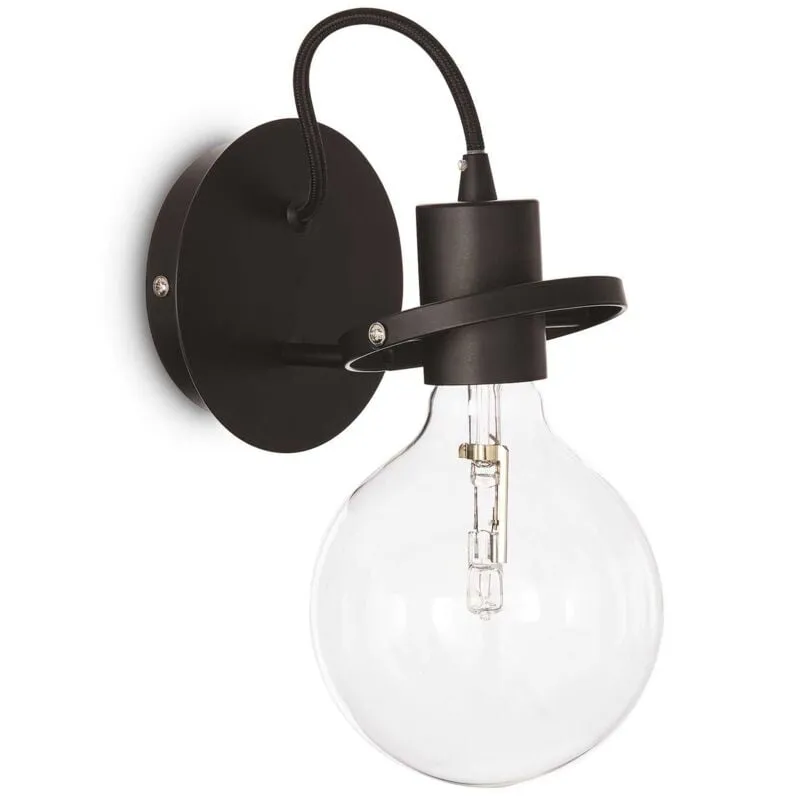 Lampada Da Parete Radio Ap1 Nero Ideal-Lux