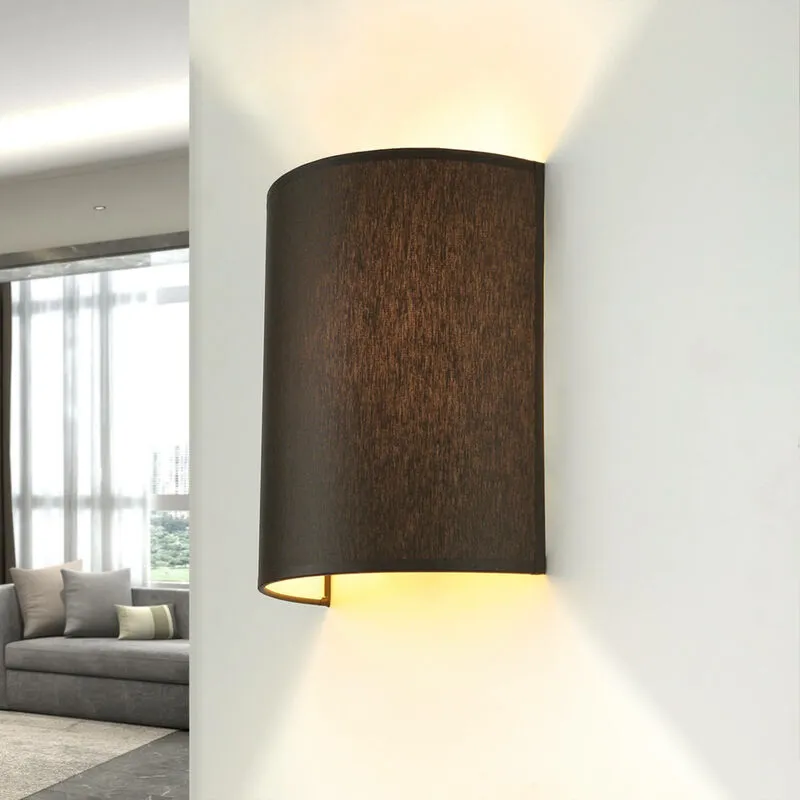 Licht-erlebnisse - Lampada da parete per interni alice dal design moderno con paralume in stoffa marrone 1xE27 - Marrone