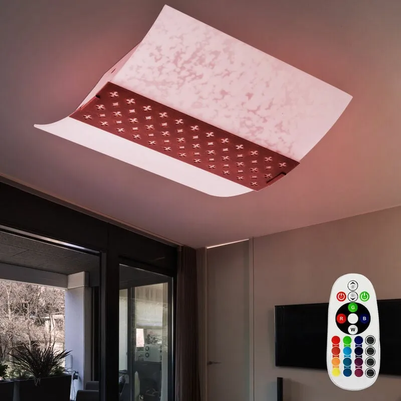 Lampada da soffitto con faretto in vetro telecomandato, luce da corridoio dimmerabile in un set che include lampadine RGB-LED