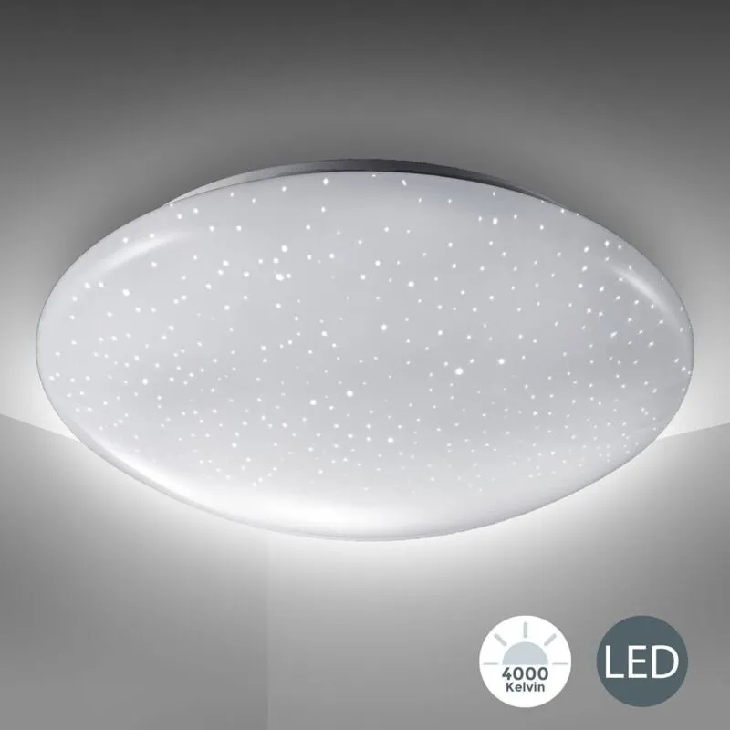 Lampada da soffitto led, decoro a cielo stellato, plafoniera luce bianca 4.000K 1.200lm, à˜28cm, led integrati 12W, lampadario per camera da letto o