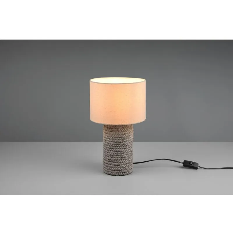 Trio Lighting - Lampada Da Tavolo Moderna Ceramica e Tessuto Beige Mala