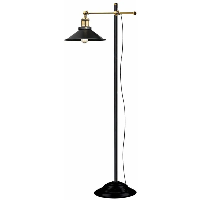 Lampada da terra vintage filament lampada in ottone anticato, regolabile in altezza in un set comprensivo di lampadine a led