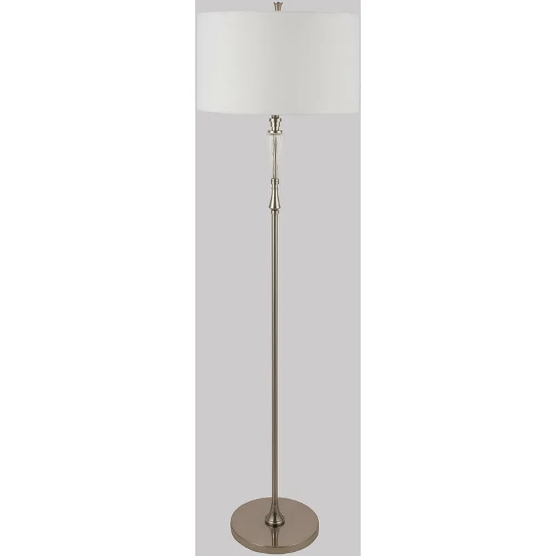 Lampada da terra Neoclassic in Metallo e Vetro Alicante Nickel