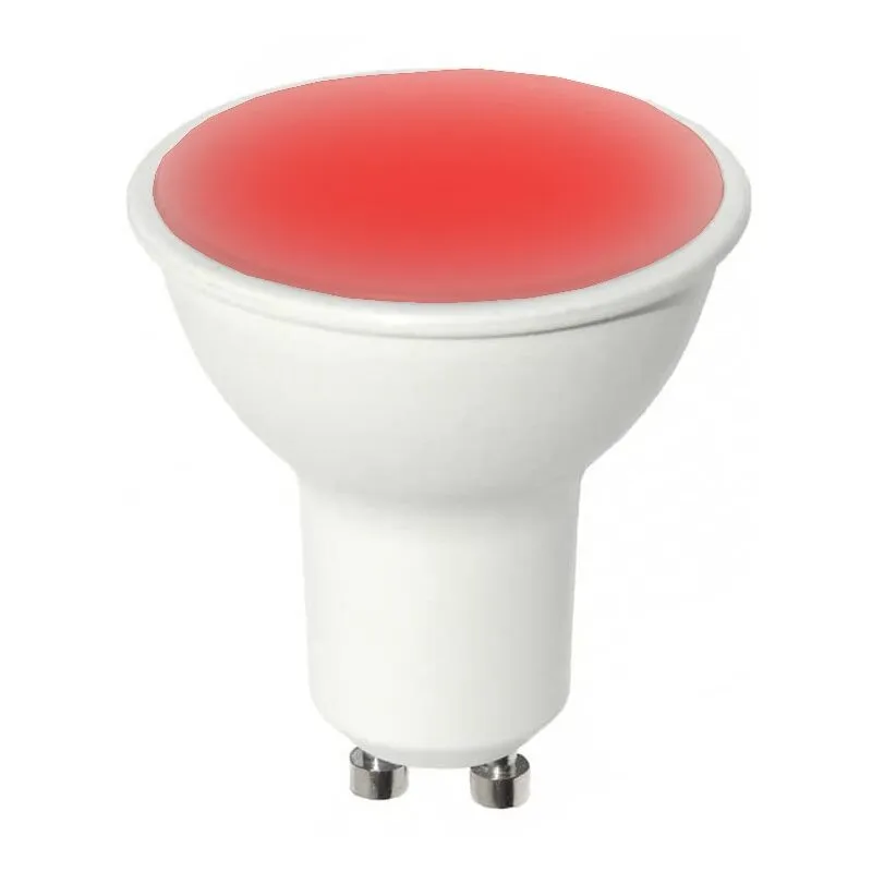 Partenopea Utensili - Lampada faretto 6W luce lampadina a led attacco con attacco GU10 da 220V rosso rossa