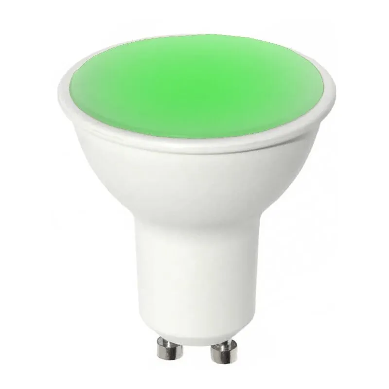 Partenopea Utensili - Lampada faretto 6W luce lampadina a led attacco con attacco GU10 da 220V verde