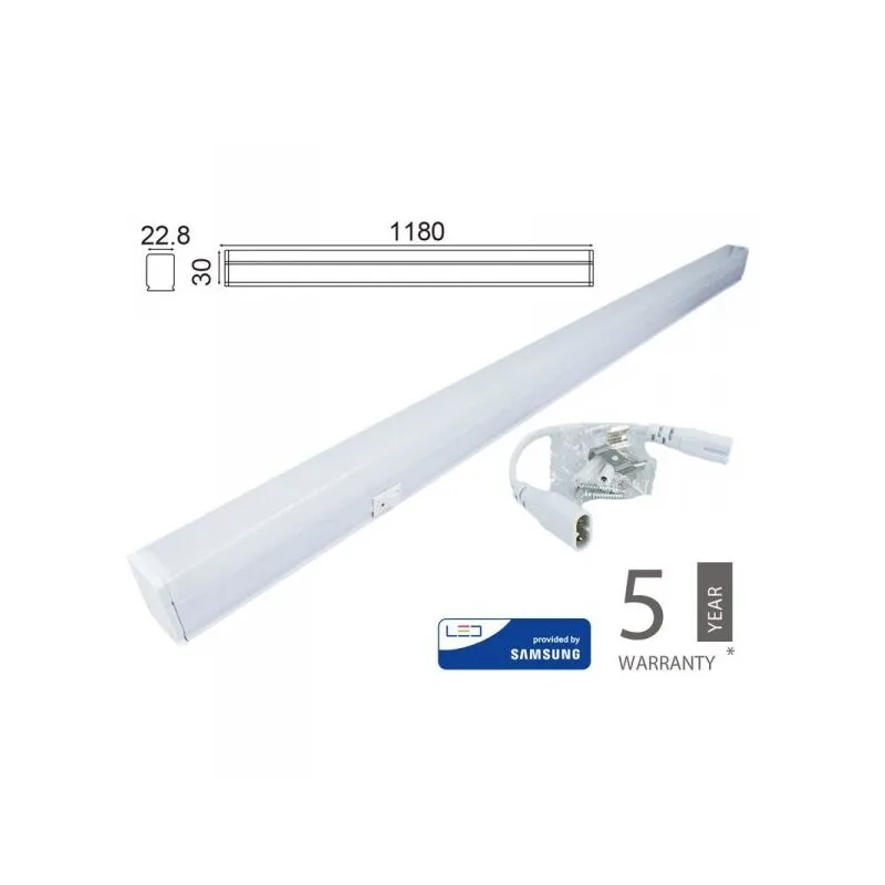 Plafoniera Tubo Led T5 120cm 16W Freddo 6400K Lineare Raccordabile Allungabile Chip Smd Samsung SKU-21697