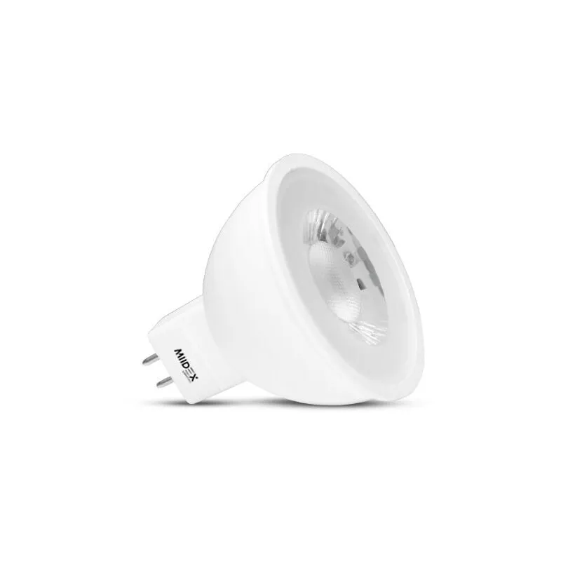 Miidex Lighting - Lampadina led GU5.3 - Spot 4.5W - 6500K Bianco Naturale - Angolo 38° - Ø50mm - IP20