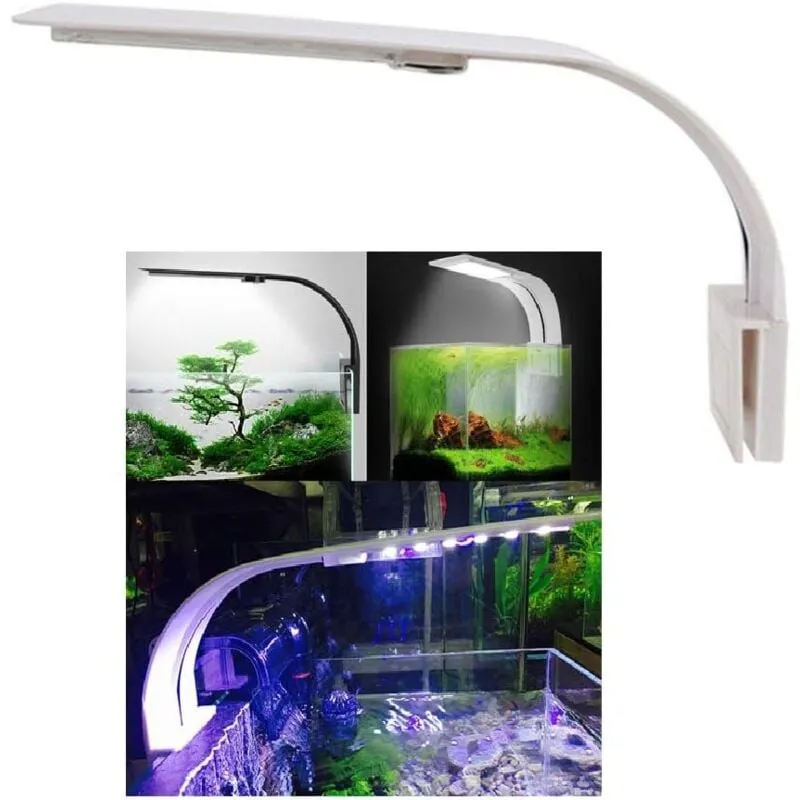 Lampada LED per acquario Lampada Nano Clip bianca e blu per piante ittiche 23-50 cm