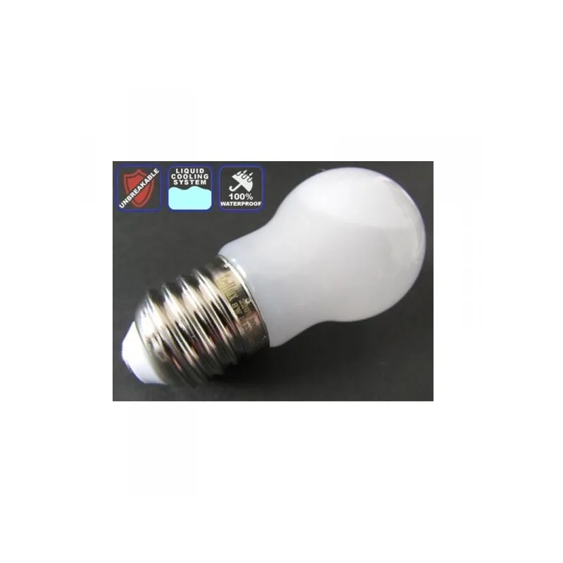 Ledlux - Lampada Led Sfera E27 8W=90W Bianco Neutro Infrangibile Con Liquido Refrigerante a Silicone