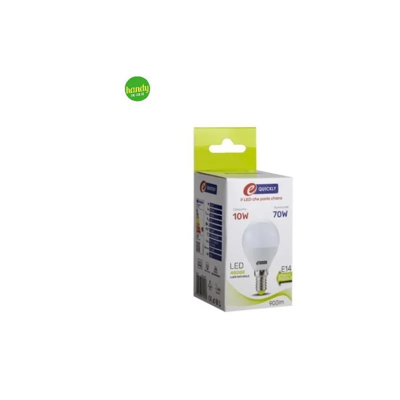 Lampadina Led E-Quickly 10W 4000K Sfera P45 E14