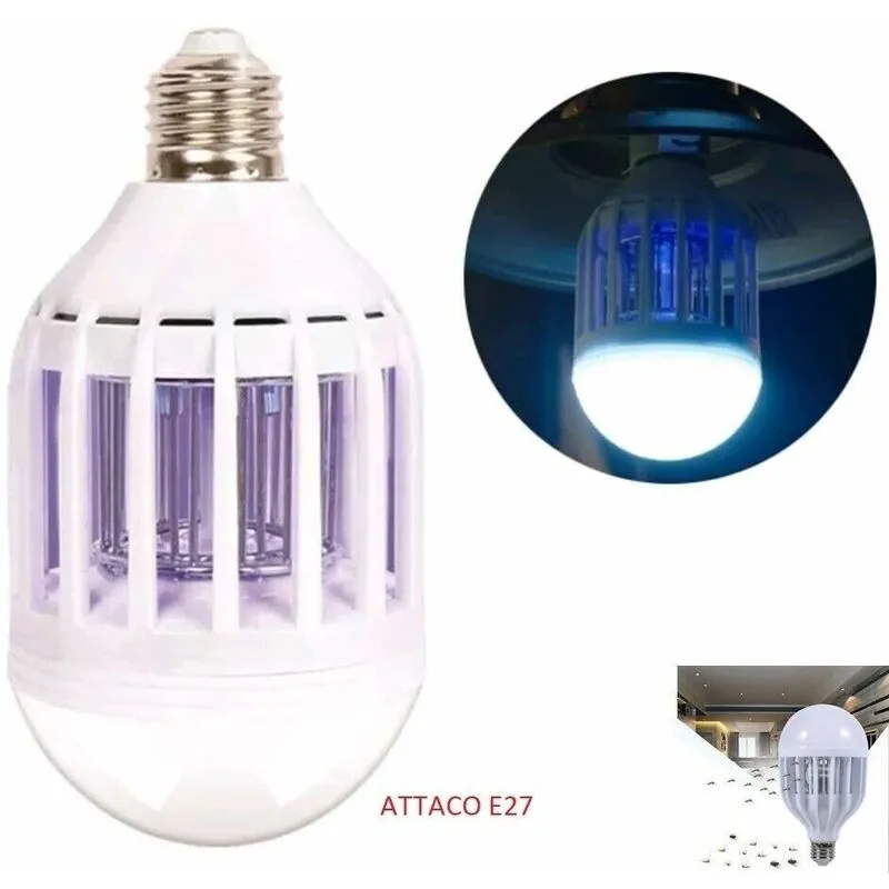 Lampada LED Zanzara Killer Lampadina E27 Zanzariera Elettrica Luce bianco Anti I