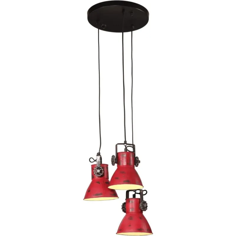 vidaXL Lampada Pensile 25 W Rosso Anticato 30x30x100 cm E27