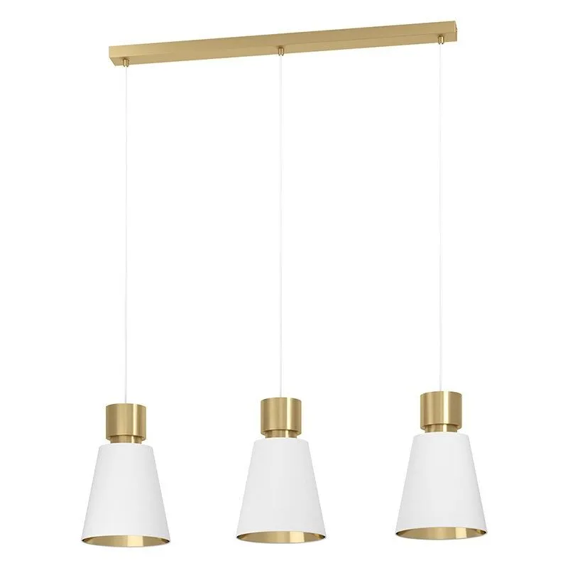 Lampadario Contemporaneo Aglientina 3 Luci Metallo Ottone Spazzolato