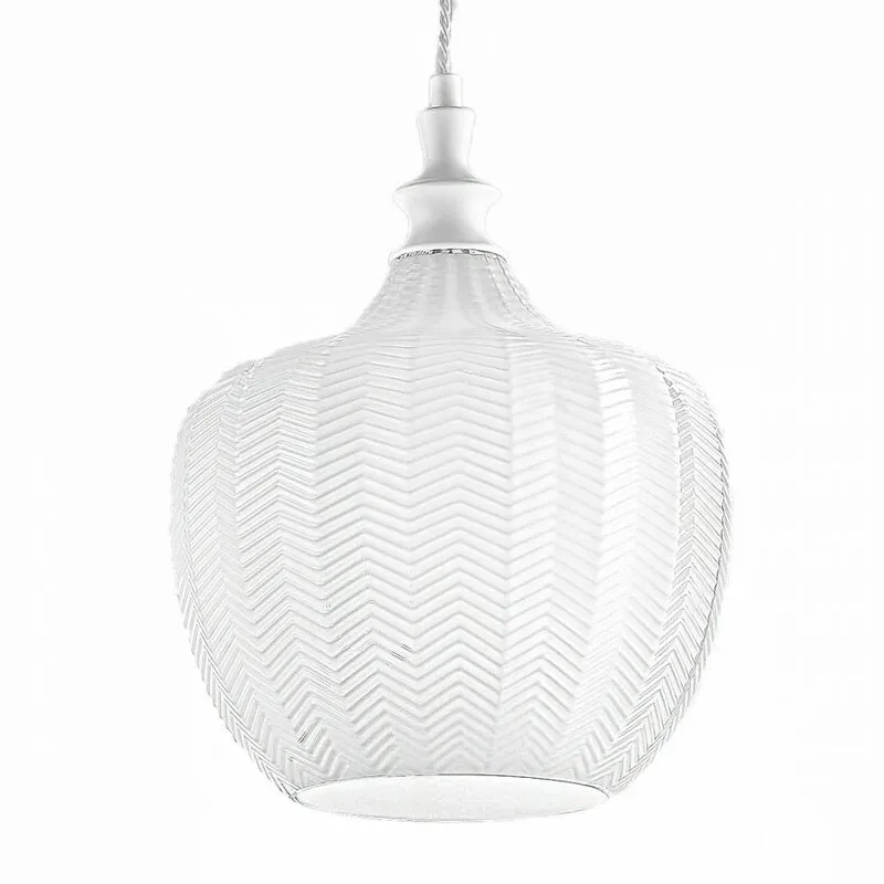 Lampadario moderno Gea Luce cleofe s10 e27 led vetro bianco lampada sospensione