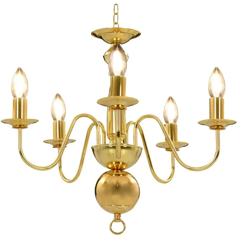 Candelabro Stile Anticato con 5 Lampadine E14 Elegante vari colori colore : oro