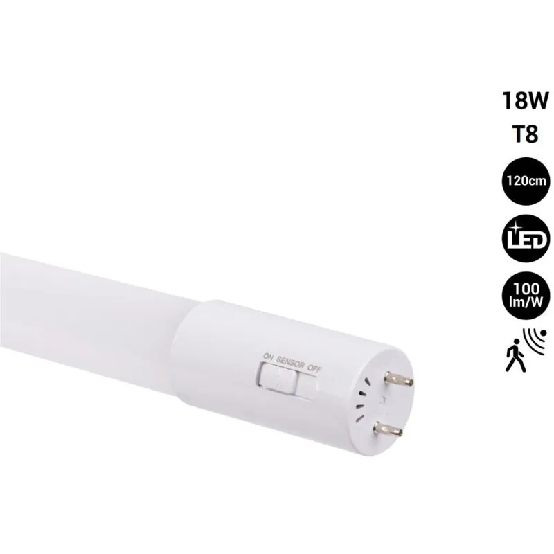 Tubo led 120cm T8 con sensore di movimento a microonde - 18W - - Bianco Freddo