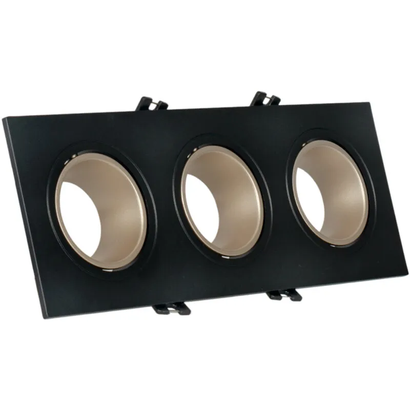 Triplo anello downlight quadrato basculante GU10/MR16 - Basso ugr