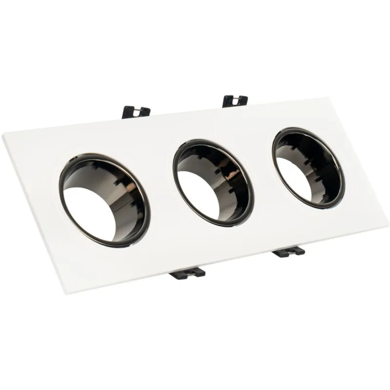 Triplo anello downlight quadrato basculante GU10/MR16 - Basso ugr