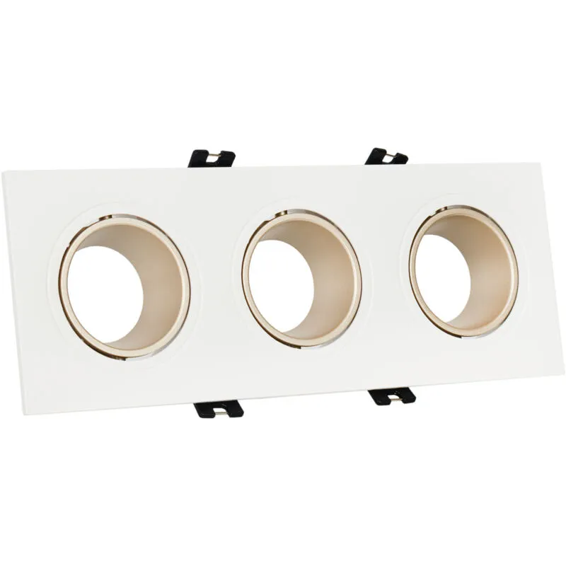 Triplo anello downlight quadrato basculante GU10/MR16 - Basso ugr