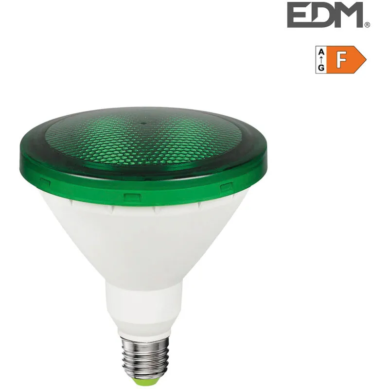 Lampadina par38 led e27 15w 1200lm luce verde ip64 ø12x13,8cm edm