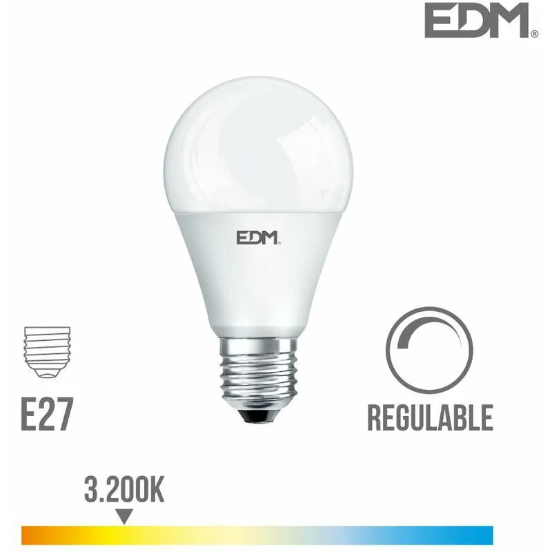  - Lampadina led Dimmerabile E27 10W Round A60 equivalente a 60W - Bianco Hot 3200K