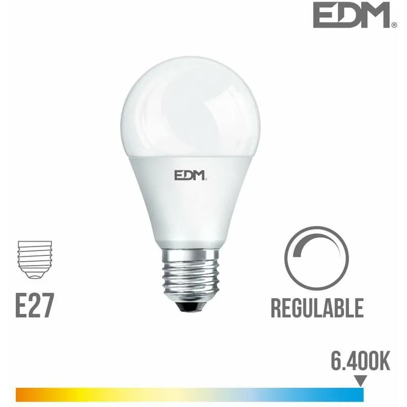  - Lampadina led Dimmerabile E27 10W Rotonda A60 equivalente a 60W - Bianco Naturale 6400K