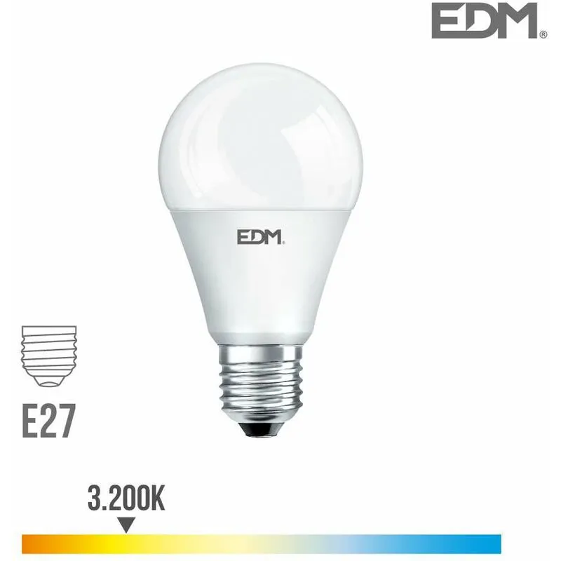  - Lampadina led E27 10W Tonda A60 equivalente a 60W - Bianco Caldo 3200K