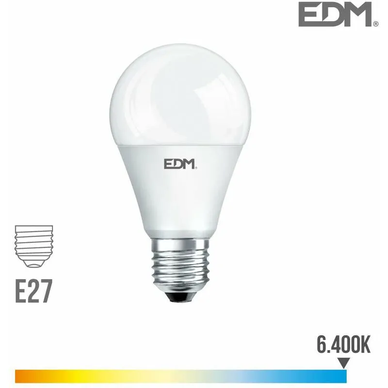  - Lampadina led E27 10W A60 Rotonda equivalente a 60W - Bianco Naturale 6400K