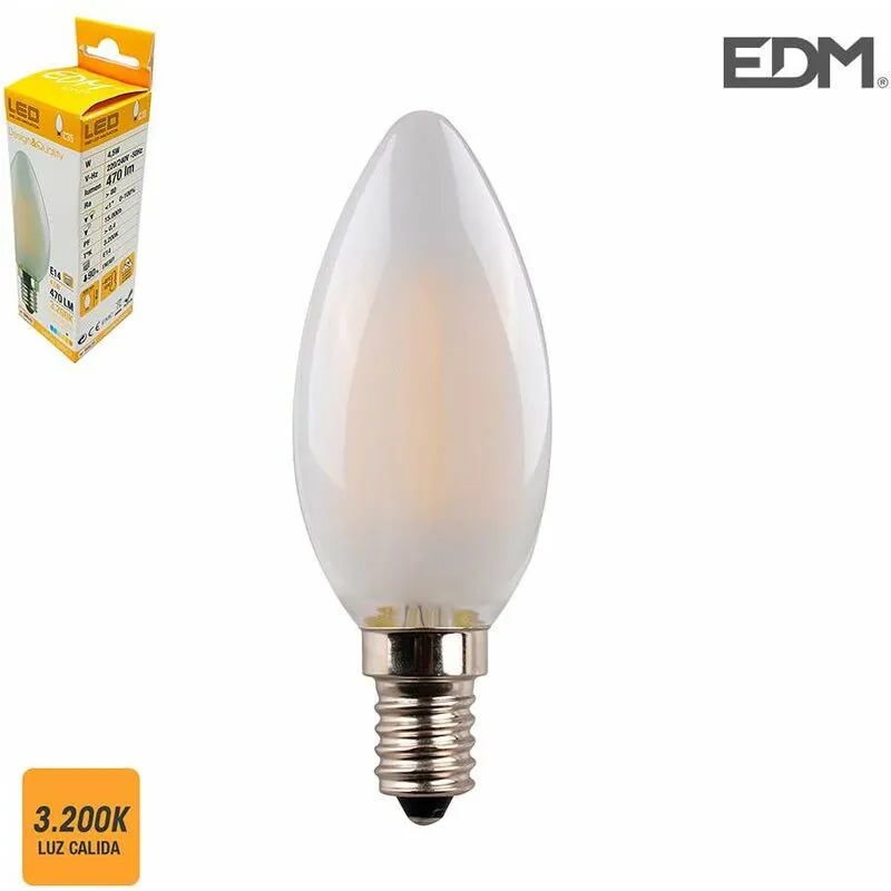 Lampadina LED E14 Candela da 4,5W equivalente a 30W - Bianco Caldo 3200K