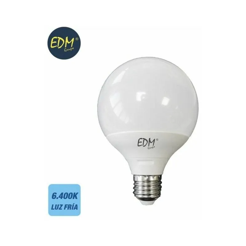  - Lampadina led Globo edm E27 10W 932lm 6400K Luce Fredda Ø95x141mm