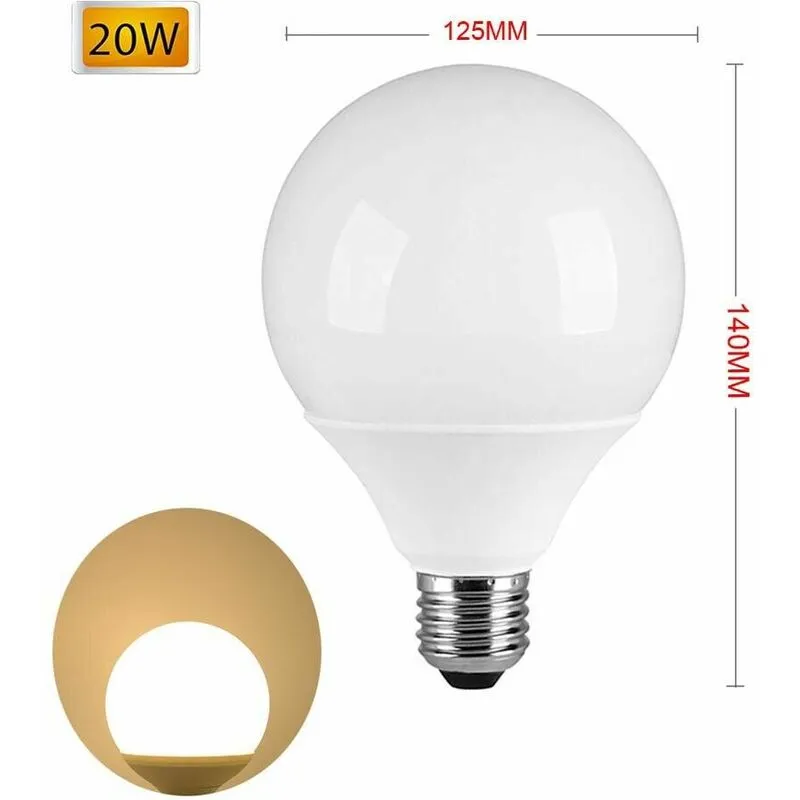 Lampadina Led 20 W Lampada Globo Sfera Luce Naturale E27 G125