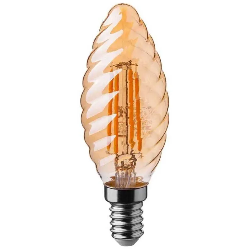 V-tac - VT-1948 Lampadina led candela Vetro tortiglione Ambrato 4W filamento E14 2200K - 217115