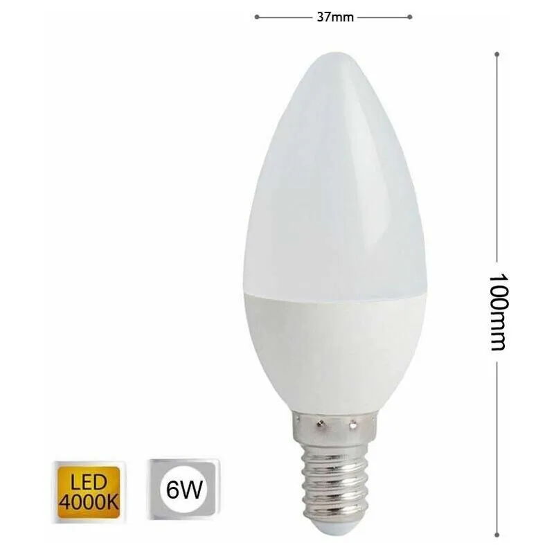 Lampadina Led 6 w Oliva Luce Naturale E14 e Candela 6w 14 C36