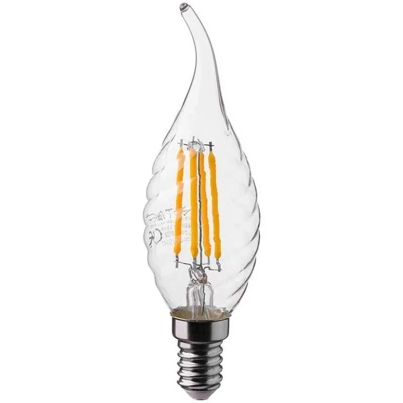 V-tac - VT-1995 Lampadina led candela tortiglione filamento soffio 4W E14 Bianco caldo 3000K 214308