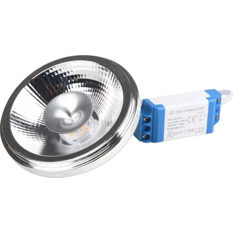 Lampadina AR111 led 12W con driver esterno - 24° - Bianco Caldo