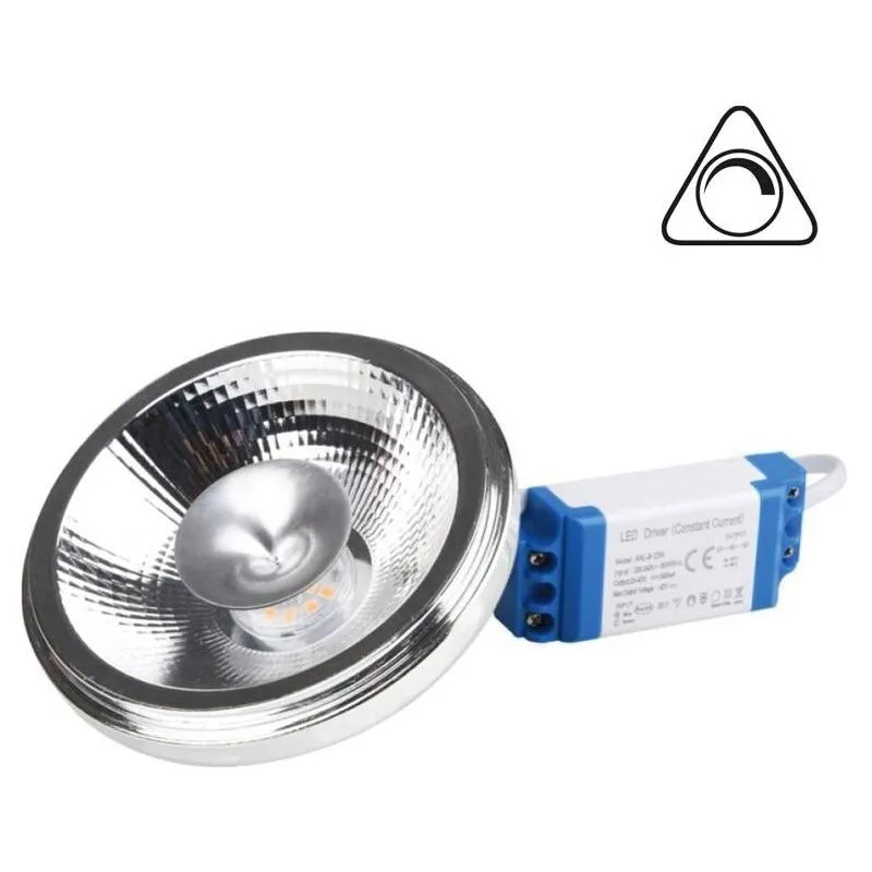 Lampadina led AR111 12W dimmerabile - 24º - Driver esterno - - Bianco Caldo