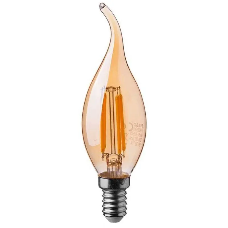 V-tac - VT-1948 Lampadina led fiamma lampada Ambrata 4W filamento E14 2200K - 217114