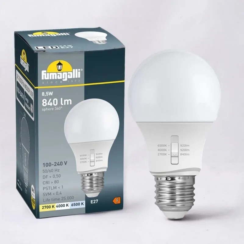 Lampadina led E27 A60 - 8,5W - cct Fumagalli