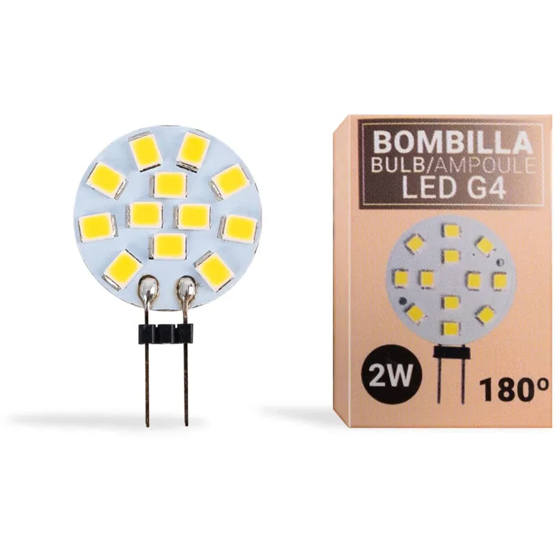 Barcelona Led - Lampadina led G4 bispina circolare piatta 12V ac/dc - 2W - Bianco Neutro