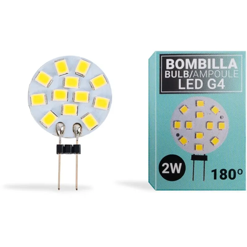 Barcelona Led - Lampadina led G4 bispina circolare piatta 12V ac/dc - 2W - Bianco Freddo