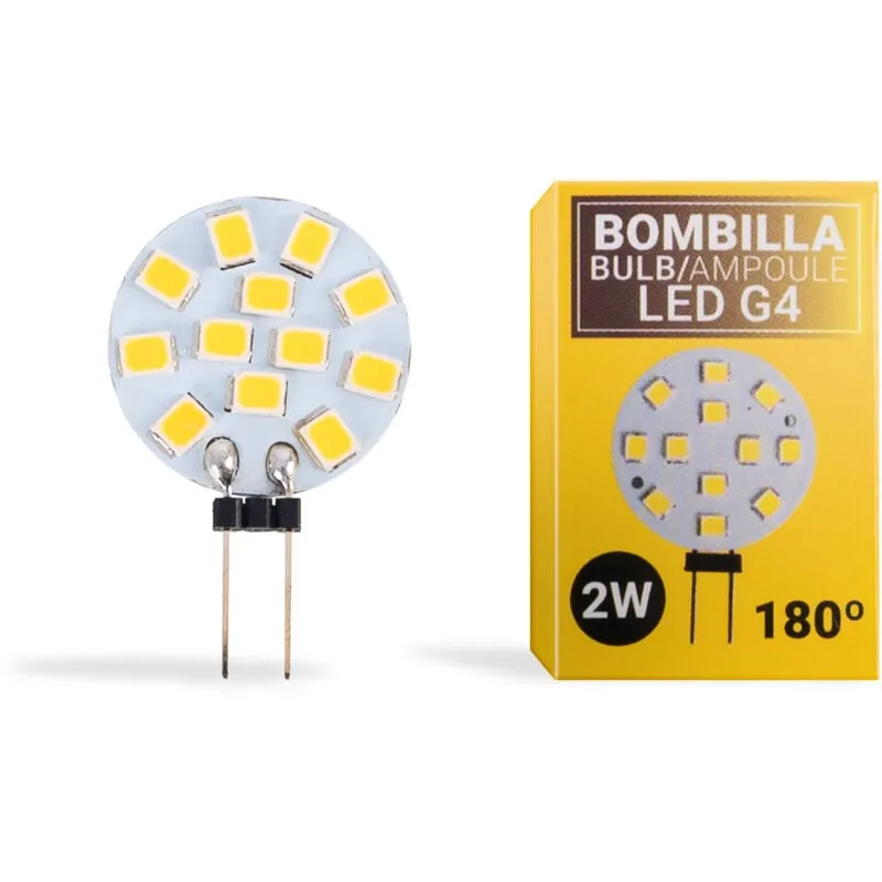 Barcelona Led - Lampadina led G4 bispina circolare piatta 12V ac/dc - 2W - Bianco Caldo