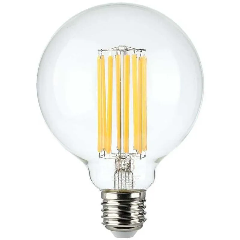 V-tac - VT-1993 Lampadina led Globo 6W trasparente filamento E27 G95 luce bianco caldo 3000K - 214305